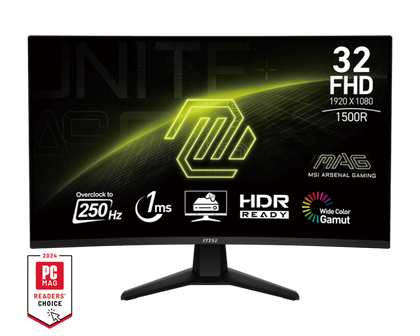 MSI LED Monitor MAG 32C6X 32 inch Full HD HDR 250Hz Curved