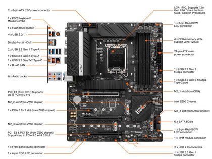 MSI Motherboard PRO Z690-A DDR4