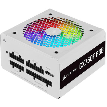 Corsair Power Supply CX750F RGB, 750 Watt, 80 PLUS Bronze White