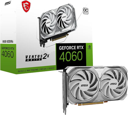 MSI Graphic Card RTX 4060 Ventus 2X White OC 8GB GDRR6