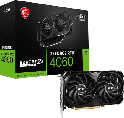 MSI Graphic Card RTX 4060 Ventus 2X Black OC 8GB GDRR6