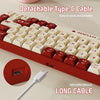 AJAZZ Keyboard AK680 Mechanical Gaming Keyboard Wired Red and White