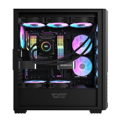 DarkFlash Casing DF2100 4 ARGB Fan ATX Black