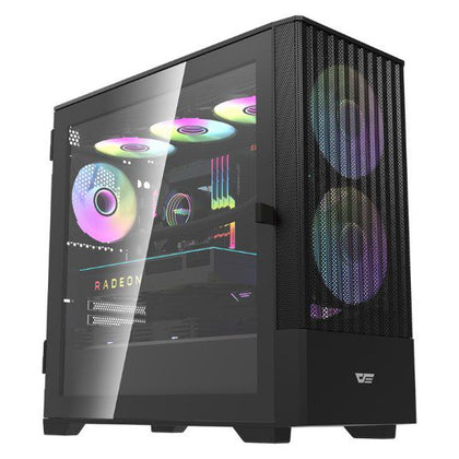 DarkFlash Casing DK415 M-ATX PC Gaming Case Black