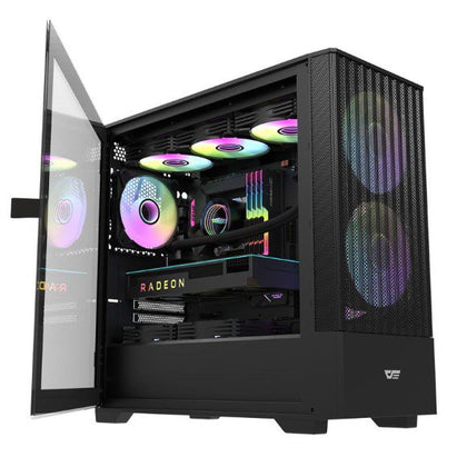 DarkFlash Casing DK415 M-ATX PC Gaming Case Black