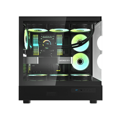 DarkFlash Casing DPX90 3 FAN RGB ATX Gaming BLACK