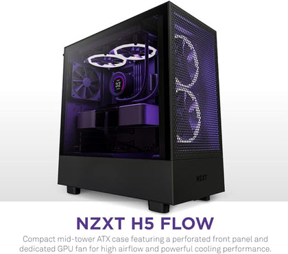 NZXT Gaming Case H5 Flow Compact ATX Mid-Tower PC