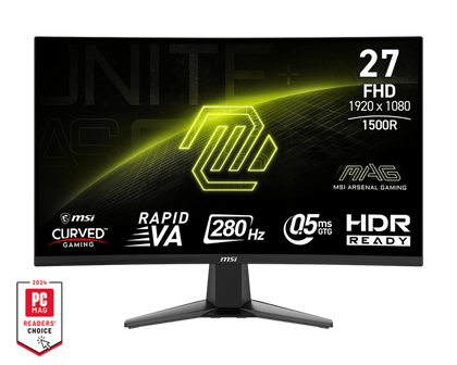 MSI LED Monitor MAG 276CXF 27-inch 1920 x 1080 (FHD) Curved Monitor 280Hz 0.5ms