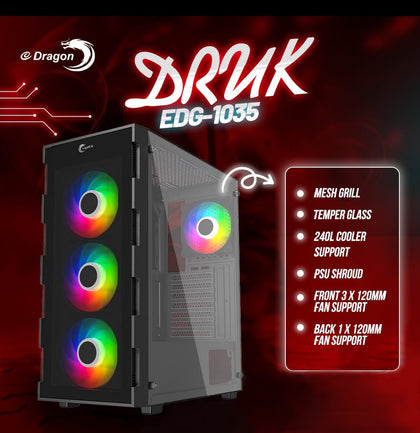 Edragon Casing DRUK 3 RGB FANS