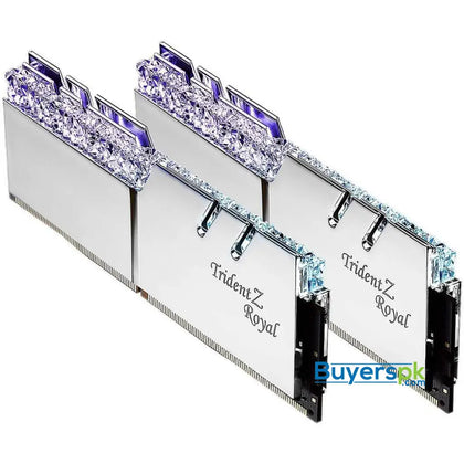 G.SKILL Trident Z Royal RGB 32GB (2x16GB) 288-Pin DDR4 3000 MHz - Silver F4-3000C16D-32GTRS - RAM