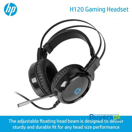 HP H120 USB 2 Pin Gaming Headset with Mic Control (Black) - Headset