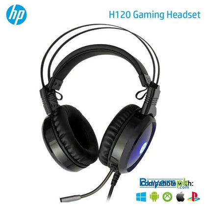 HP H120 USB 2 Pin Gaming Headset with Mic Control (Black) - Headset