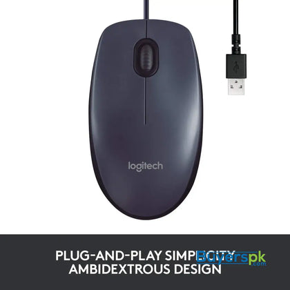 Logitech M100r Wired Usb Mouse (black) - Price in Pakistan