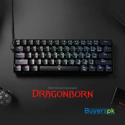 Redragon K630 Dragonborn 60% Wired Rgb Gaming Keyboard Black - Price in Pakistan