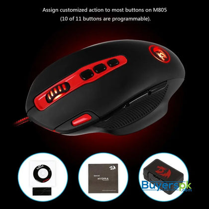 Redragon M805 Hydra Wired Gaming Mouse - Mouse