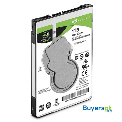 Seagate BarraCuda Mobile Hard Drive 1TB SATA 6Gb/s 128MB Cache 2.5-Inch 7mm (ST1000LM048) 2 Yrs Warranty - Hard Drive