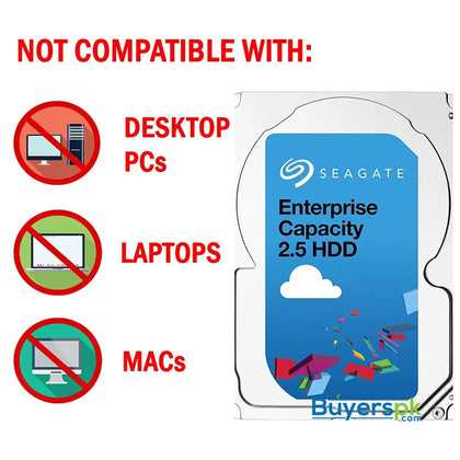 Seagate Enterprise Capacity 2.5 HDD | ST1000NX0453 | 1TB 7200RPM 128MB Cache 2.5-Inch | Dual SAS 12Gb/s Interface | 512n | Server Data