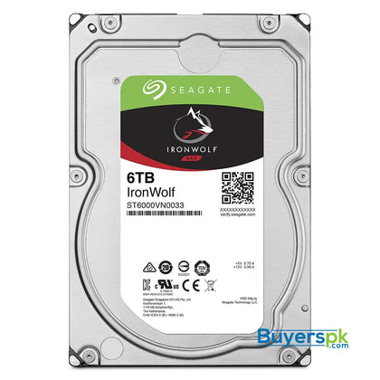 Seagate IronWolf NAS 7200RPM Internal SATA Hard Drive 6TB 6Gb/s 3.5-Inch (ST6000VN0033) 3 Yrs Warranty - Hard Drive