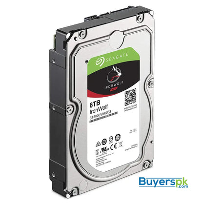 Seagate IronWolf NAS 7200RPM Internal SATA Hard Drive 6TB 6Gb/s 3.5-Inch (ST6000VN0033) 3 Yrs Warranty - Hard Drive