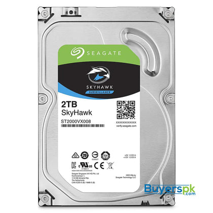 Seagate SkyHawk 2TB Surveillance Hard Drive - SATA 6Gb/s 64MB Cache 3.5-Inch Internal Drive (ST2000VX008) 3 Yrs Warranty - Hard Drive