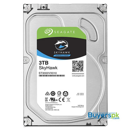 Seagate SkyHawk 3TB Surveillance Hard Drive - SATA 6Gb/s 64MB Cache 3.5-Inch Internal Drive (ST3000VX010) 3 Yrs Warranty - Hard Drive