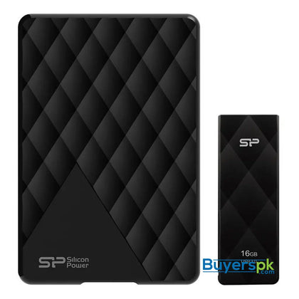 Silicon Power Diamond D06 2TB Portable Hard Drive & Blaze B20 32GB USB Drive - Hard Drive