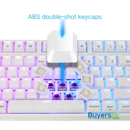 Sk87s White (abs Keycaps) Switches: Brown - gaming keyboard Price in Pakistan