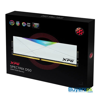 Xpg Spectrix D50 Rgb Desktop Memory: 16gb (2x8gb) Ddr4 3200mhz Cl16 White - RAM Price in Pakistan