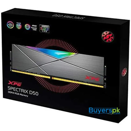 Xpg Spectrix D50 Rgb Gaming Memory 16gb (2x8gb) Ddr4 3200mhz Cl16 Grey - RAM Price in Pakistan